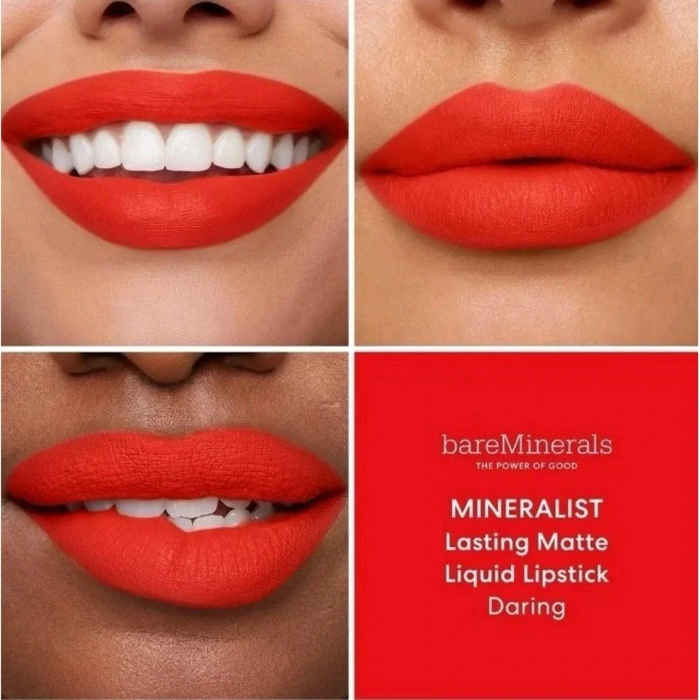 Bare Minerals Mineralist Lasting Matte Liquid Lipstick~Daring Red‎ 3.5ml NIB $23